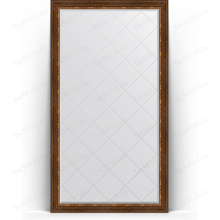 Зеркало напольное с гравировкой Evoform Exclusive-G Floor 111x201 см, в багетной раме - римская бронза 88 мм (BY 6359)