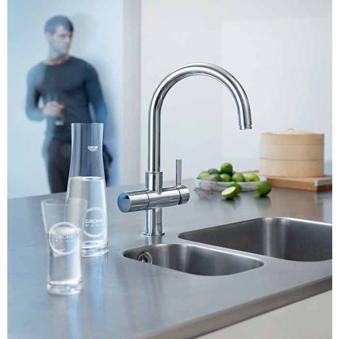 Смеситель для кухни мойки grohe blue 33251000 хром