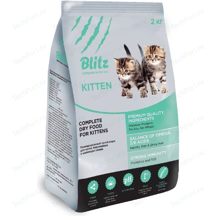 Сухой корм Blitz Petfood Superior Nutrition Kitten с индейкой для котят, беременных и кормящих кошек 2кг