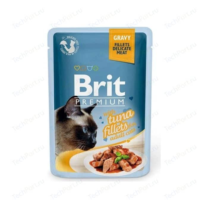 Паучи Brit Premium GRAVY with Tuna Fillets for Adult Cats кусочки в соусе с филе тунца для взрослых кошек 85г (518548)