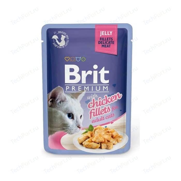 Паучи Brit Premium JELLY with Chicken Fillets for Adult Cats кусочки в желе с куриным филе для взрослых кошек 85г (518463)