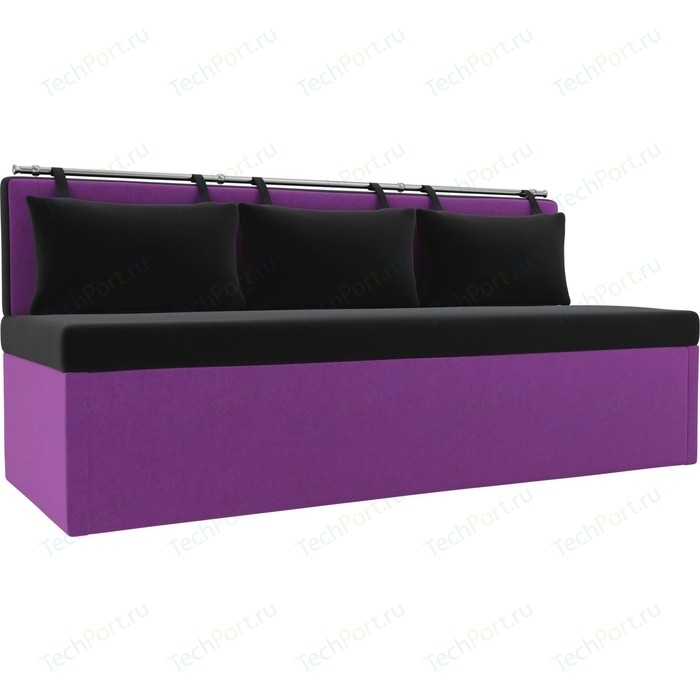 Кухонный диван АртМебель Метро микровельвет черно-фиолетовый