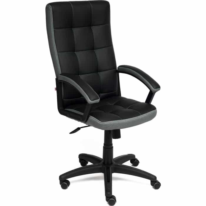 Офисное кресло TetChair TRENDY кож/зам/ткань, черный/серый, 36-6/12