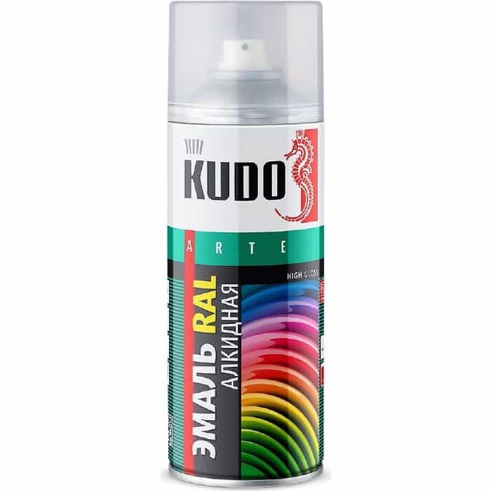 Эмаль алкидная аэрозоль KUDO RAL 6005 зеленый мох 520мл. (6)ku-06005