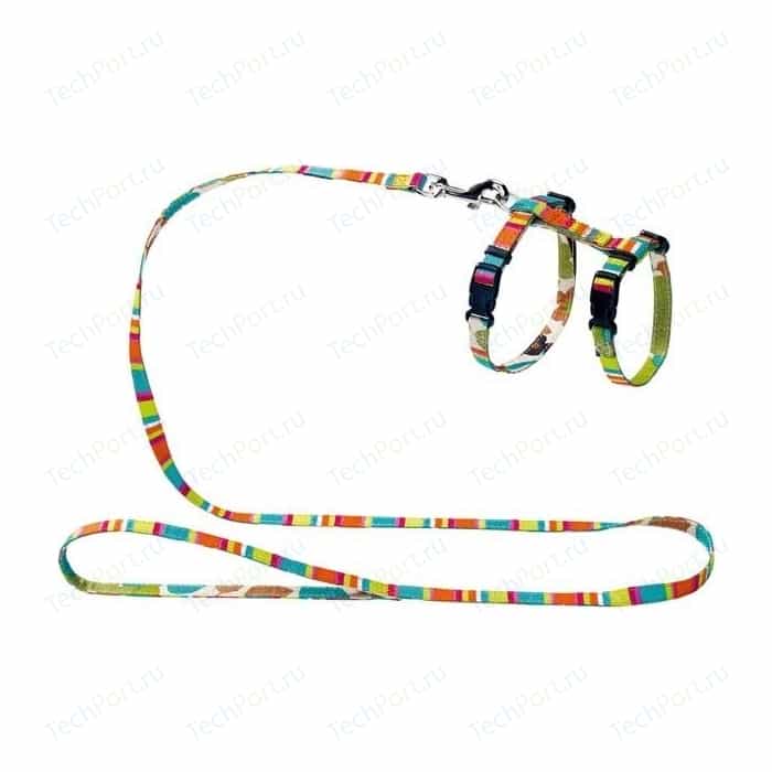Шлейка Hunter Smart Harness with Leash Set Stripes нейлон разноцветная для кошек и собак