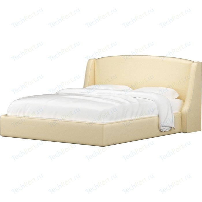 Кровать Мебелико Лотос эко-кожа бежевый.