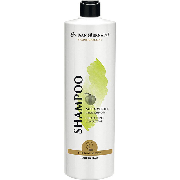 Шампунь Iv San Bernard Traditional Line Plus Shampoo Green Apple Long Coat SLS Free для длинной шерсти животных 1 л
