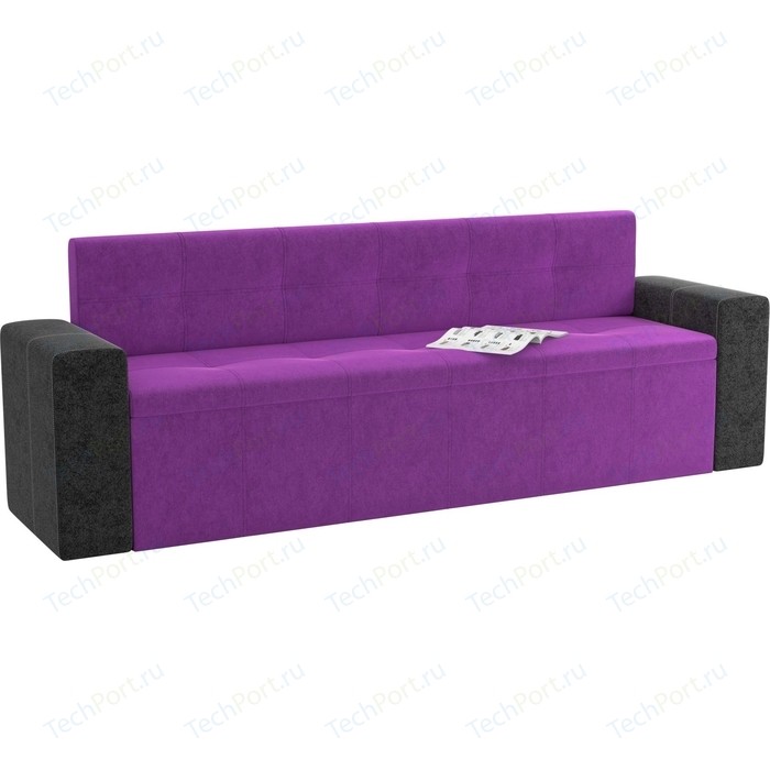 Кухонный диван АртМебель Династия микровельвет фиолетово-черный