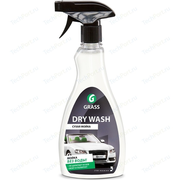 Очиститель-полироль ЛКП автомобиля GRASS Dry Wash, 500 мл