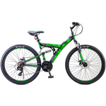 Велосипед Stels Focus MD 26" 21-sp V010 18" Чёрный/зелёный