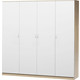 Шкаф четырехдверный Шарм-Дизайн Лайт 140х60 дуб сонома+белый