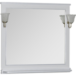 Фото Зеркало Aquanet Валенса 110 с светильниками, белый краколет/серебро (180149, 173024) купить недорого низкая цена
