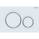 Фото Кнопка смыва Geberit Sigma 20 белая матовая, декоративные кольца хром (115.882.JT.1) купить недорого низкая цена