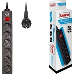 Сетевой фильтр Buro 600SH-3-B 3м (6 розеток) черный