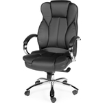Кресло офисное NORDEN Верса black сталь + хром/черная экокожа