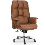 Кресло офисное NORDEN Президент сталь + хром/коричневая №321 экокожа