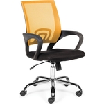 Кресло офисное NORDEN Спринг orange-black база хром/оранжевая сетка/черная ткань
