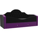 Детская кровать АртМебель Скаут микровельвет черный фиолетовый
