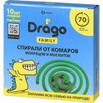Спираль GRASS Drago Эффект от комаров 10 шт в упаковке