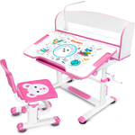 Комплект мебели (столик + стульчик) Mealux EVO BD-10 pink с лампой