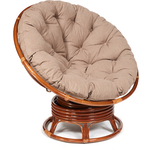 Кресло-качалка TetChair Papasan w 23/01 B с подушкой Pecan орех/экошерсть коричневый 1811-5