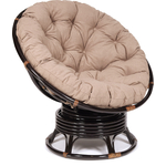 Кресло-качалка TetChair Papasan w 23/01 B с подушкой Antique brown античный черно-коричневый/экошерсть коричневый 1811-5