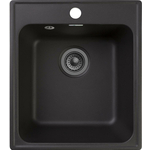 Кухонная мойка GranFest Quarz GF-Z17 с сифоном, черная