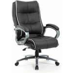 Кресло офисное Brabix Strong HD-009 экокожа черная/ткань серая Premium (531945)