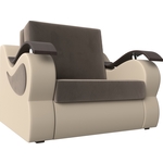 Кресло-кровать АртМебель Меркурий велюр коричневый экокожа бежевый (60)