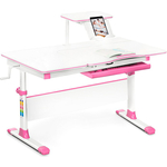 Детский стол Mealux EVO EVO-40 lite PN столешница белая/ножки белые с розовыми накладками