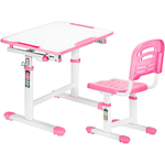 Комплект мебели (столик + стульчик) Mealux EVO EVO-07 pink столешница белая/пластик розовый