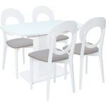 Набор мебели для кухни Leset Денвер 1Р белый лак/стекло белое