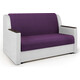 Диван-кровать Шарм-Дизайн Аккорд Д 140 фиолетовая рогожка и экокожа белая
