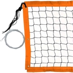 Сетка для пляжного волейбола  арт. FS-PV-№16, 8.5х1м,нить 3,5ммПП,верх,ниж,бок.ленты ПЭ 7,5см, оранжевый цв, мет.тр,черн.