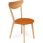 Стул TetChair Maxi каркас бук сиденье ткань, натуральный (бук), цвет сиденья оранжевый/мягкое сиденье