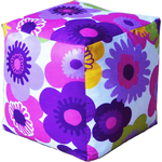 Пуфик бескаркасный Mypuff Кубик Пуэрто Плата фиолетовый мебельный хлопок k-319