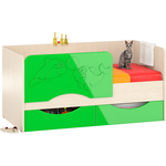 Кровать детская СВК Дельфин-2 1,6 80х160 дуб атланта/зеленое яблоко глянец (1020986)