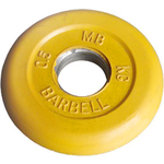 Диск обрезиненный MB Barbell 26 мм. 0.5 кг. желтый "Стандарт"