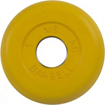 Диск обрезиненный MB Barbell 26 мм. 1.0 кг. желтый "Стандарт"