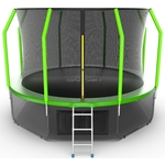 Батут EVO Jump Cosmo 12ft (Green) + Lower net, с внутренней сеткой