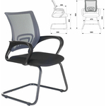Кресло для приемных и переговорных Brabix Fly CF-100 серое/черное (532089)