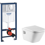 Комплект унитаза Roca Gap Duplo WC с инсталляцией, кнопкой, сиденьем микролифт (346477000, 801472004, 38721001)