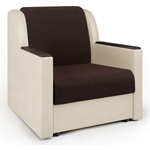 Кресло-кровать Шарм-Дизайн Аккорд Д рогожка шоколад и экокожа беж