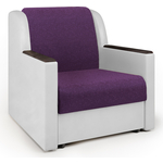 Кресло-кровать Шарм-Дизайн Аккорд Д фиолетовая рогожка и экокожа белая