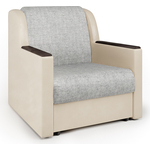 Кресло-кровать Шарм-Дизайн Аккорд Д экокожа беж и серый шенилл