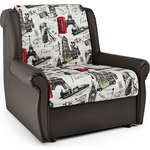 Кресло-кровать Шарм-Дизайн Аккорд М велюр Париж и экокожа шоколад