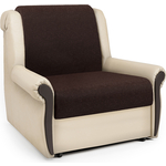 Кресло-кровать Шарм-Дизайн Аккорд М рогожка шоколад и экокожа беж