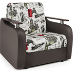 Кресло-кровать Шарм-Дизайн Гранд Д велюр Париж и экокожа шоколад