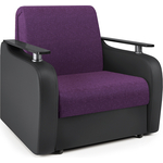 Кресло-кровать Шарм-Дизайн Гранд Д фиолетовая рогожка и черная экокожа