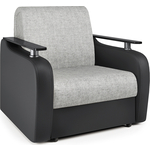Кресло-кровать Шарм-Дизайн Гранд Д экокожа черная и серый шенилл